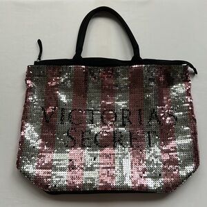 Victoria’s Secret Pink and White Sequin Tote Bag